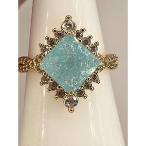 Bomb Party Gold Aquamarine A Soft Spell Ring Size 8